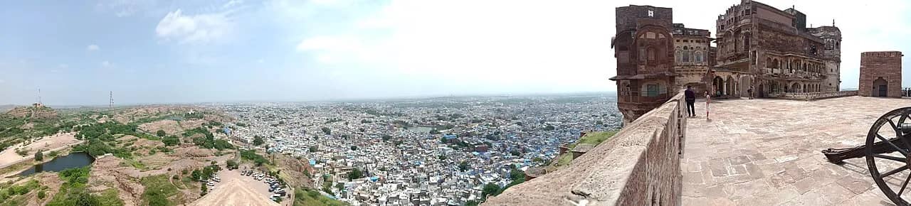 Blue-painted houses of Jodhpur seen from Mehrangarh Fort