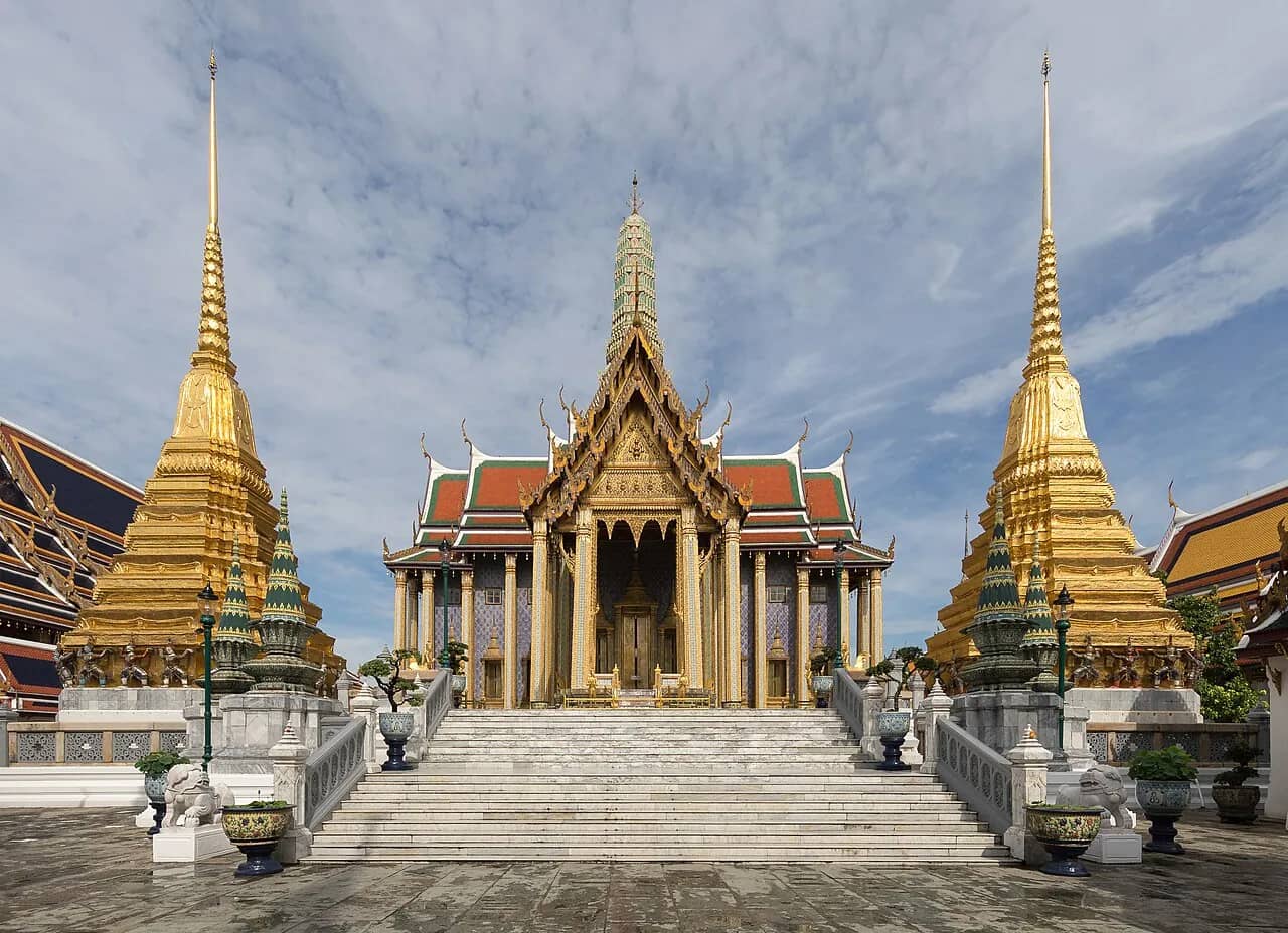 Wat Phra Kaew, the Temple of the Emerald Buddha, at the Grand Palace in Bangkok